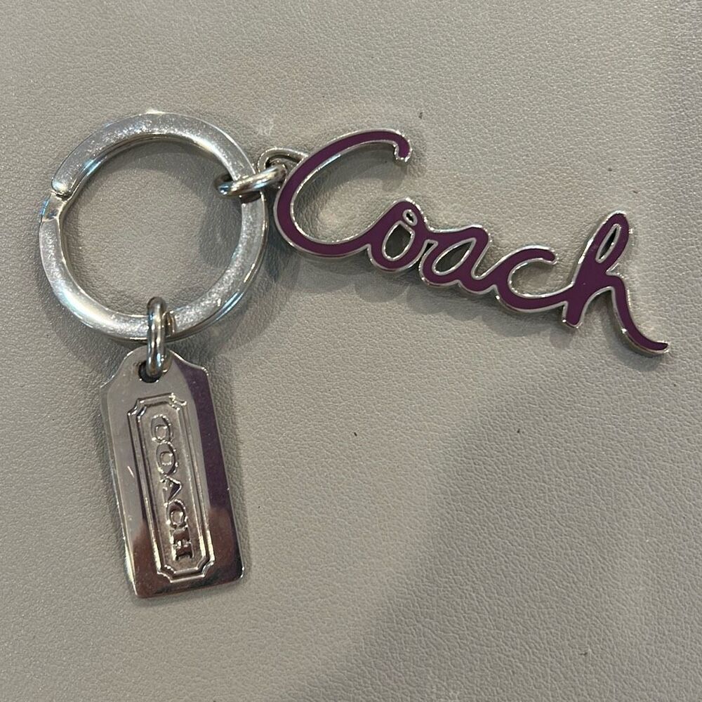 COACH Script Keychain